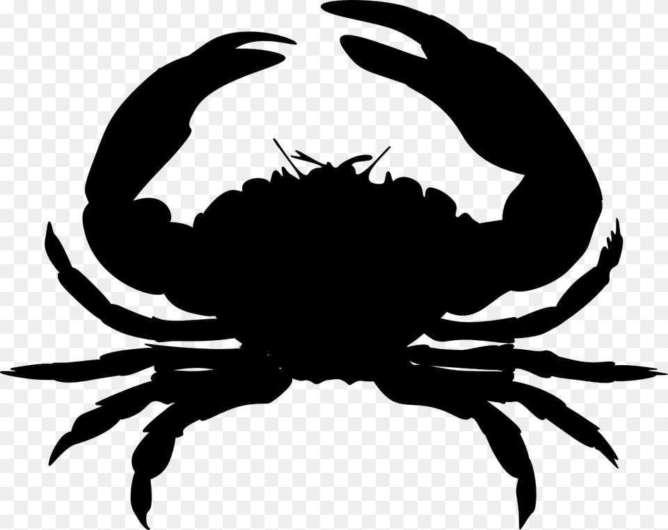 Crab Silhouette Clip Art Background Crab Clipart, Gray Free Png Download