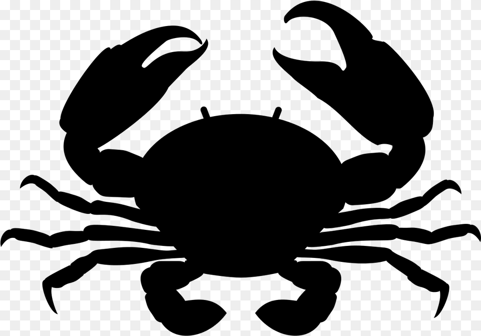 Crab Vector Crab Silhouette Clip Art, Gray Free Png