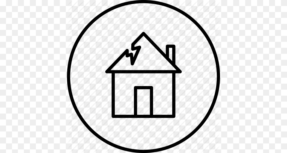 Crack Home House Low Quality Thunder Icon, Lamp, Symbol Png