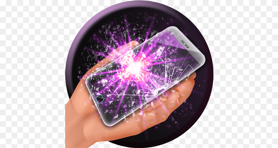 Crack Screen With Bomb Technology Applications, Electronics, Mobile Phone, Phone, Iphone Png Image