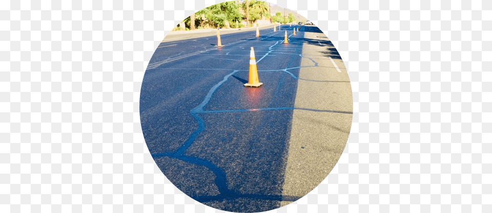 Crack Treatment Materials Must Have Appropriate Properties Circle, Road, Tarmac, City, Cone Free Png Download
