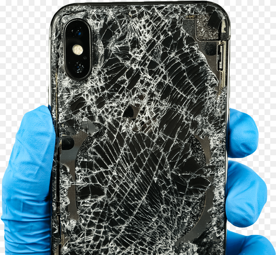Cracked Iphone X Transparent, Electronics, Mobile Phone, Phone, Person Free Png Download