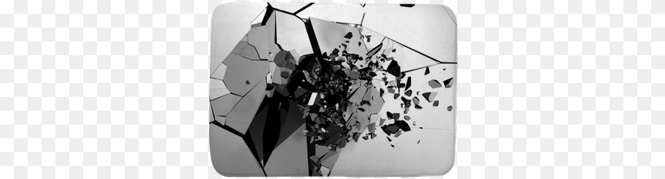 Cracked Metallic Wall Surface With Explosion Demolition Explosion, Paper, Art, Modern Art Png Image