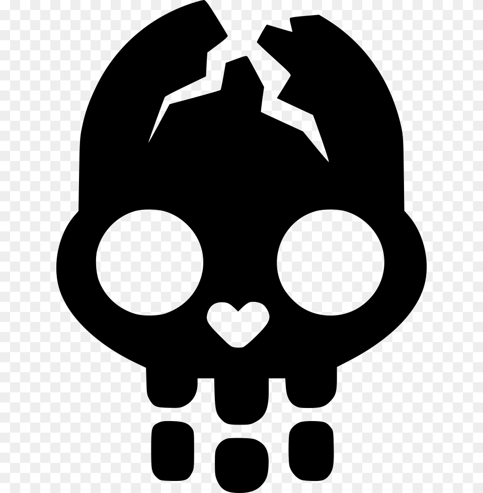 Cracked Skull Icon Download, Stencil, Ammunition, Grenade, Weapon Free Png