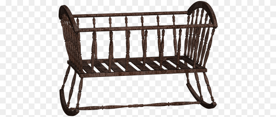 Cradle Bed Cot Wooden Bed Digital Art Isolated Cradle Clipart, Furniture, Crib, Infant Bed Png Image
