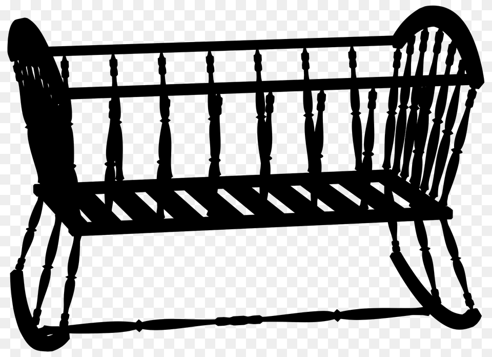 Cradle Silhouette, Bed, Furniture, Crib, Infant Bed Free Png Download