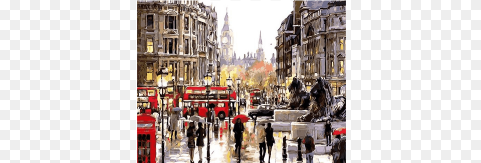 Craeons Paint By Numbers Kit Painting By Numbers London, City, Urban, Street, Road Png