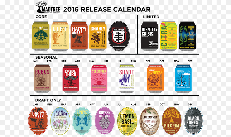 Craft Beer Release Calendars Archive Madtree Beers, Logo, Person Free Transparent Png