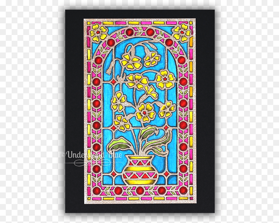 Craft Stash Uk Stained Glass By Understand Blue Motif, Art, Stained Glass, Floral Design, Graphics Png Image