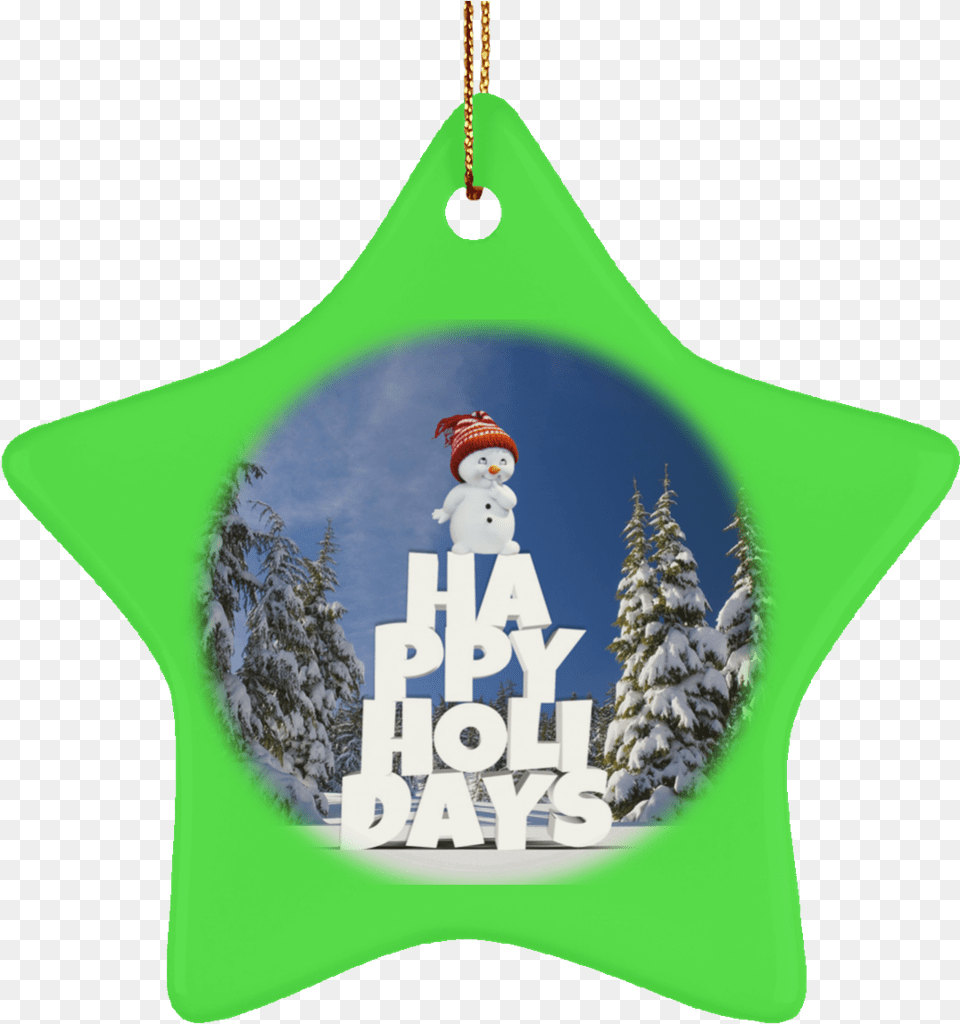 Crafted Ceramic Christmas Tree Ornament Snow Baby Happy Winter Season Forests, Accessories, Christmas Decorations, Festival Free Png Download