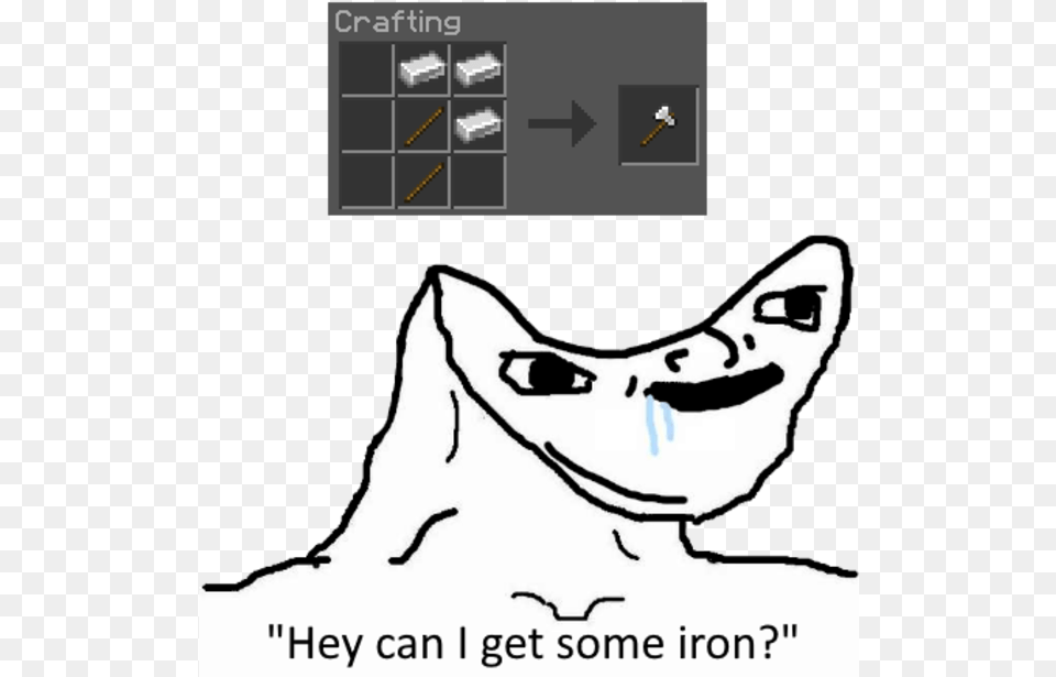 Crafting H Hey Can I Get Some Iron Wojak Brainless, Person, Face, Head Png Image