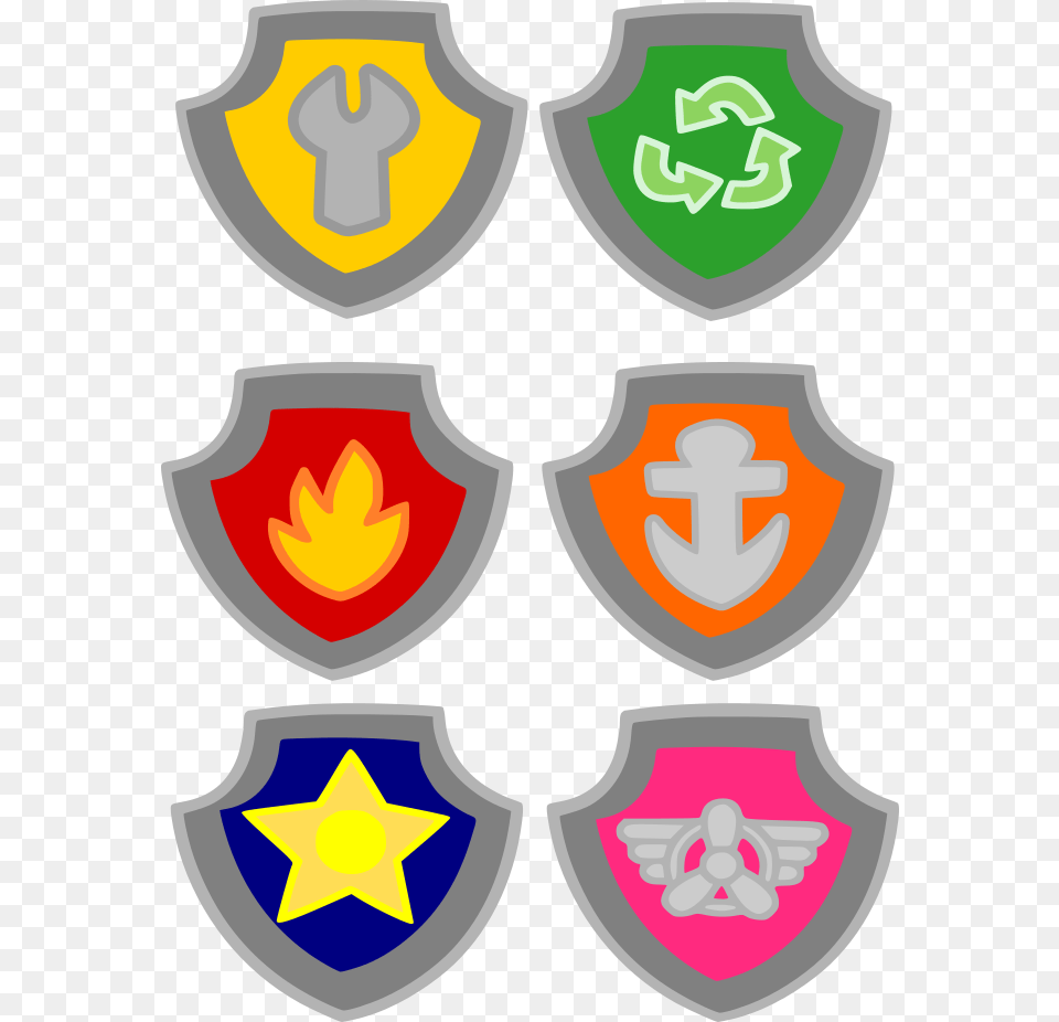 Crafting With Meek Paw Patrol Badges, Armor, Shield, Dynamite, Weapon Png