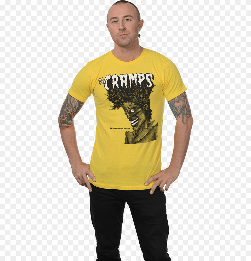 Cramps Bad Music For Bad People Shirt, Clothing, T-shirt, Adult, Male Free Transparent Png