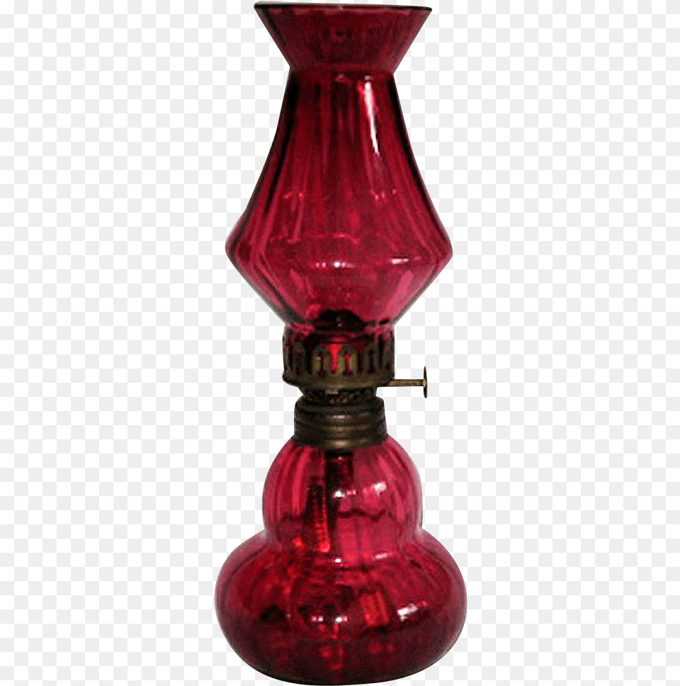 Cranberry Miniature Oil Lamp Lantern, Lampshade, Pottery Png