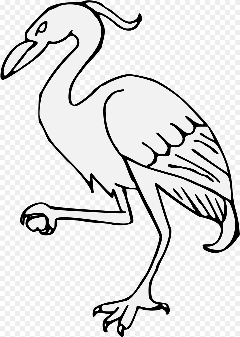 Crane, Stencil, Animal, Bird, Crane Bird Png Image