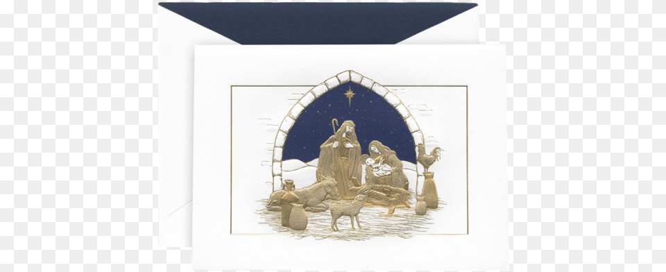 Crane Amp Co Engraved Peaceful Manger Greeting Card, Art, Painting, Arch, Architecture Png
