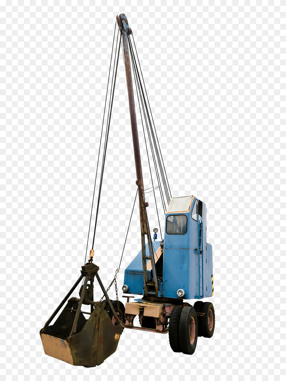 Crane Blue, Construction, Construction Crane, Machine, Wheel Free Png Download
