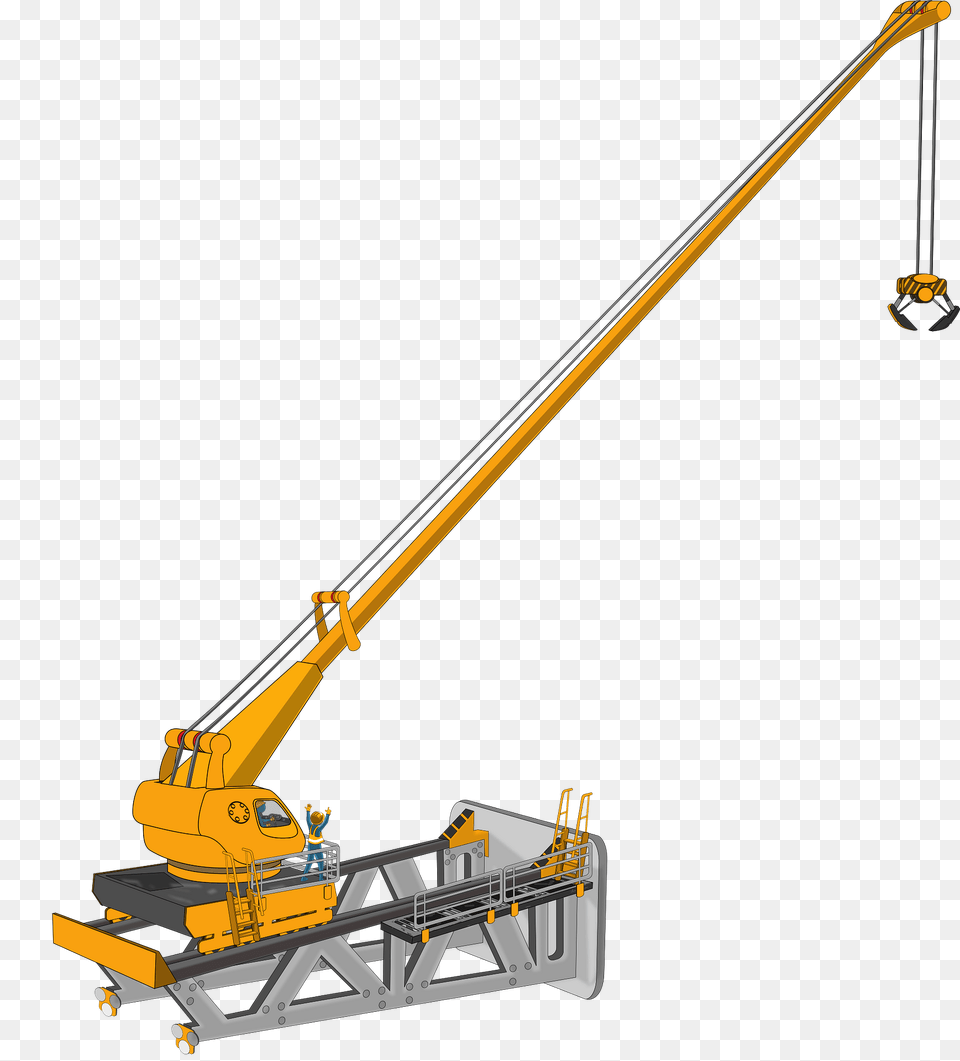 Crane Clipart, Construction, Construction Crane, Bulldozer, Machine Png Image