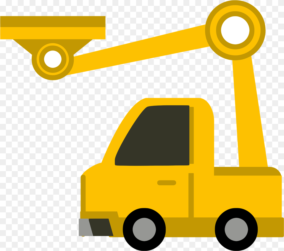 Crane Clipart Truck Transparent Construction Car Cartoon, Construction Crane, Tow Truck, Transportation, Vehicle Png Image