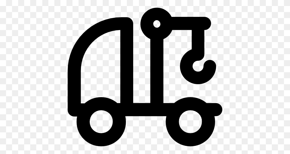 Crane Flat Black Icon, Device, Symbol, Plant, Lawn Mower Png Image