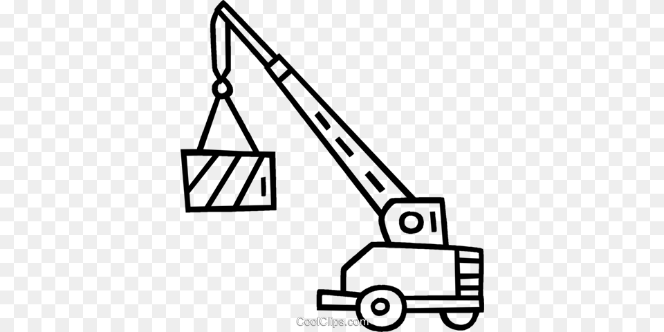 Crane Royalty Vector Clip Art Illustration, Construction, Construction Crane, Grass, Plant Png