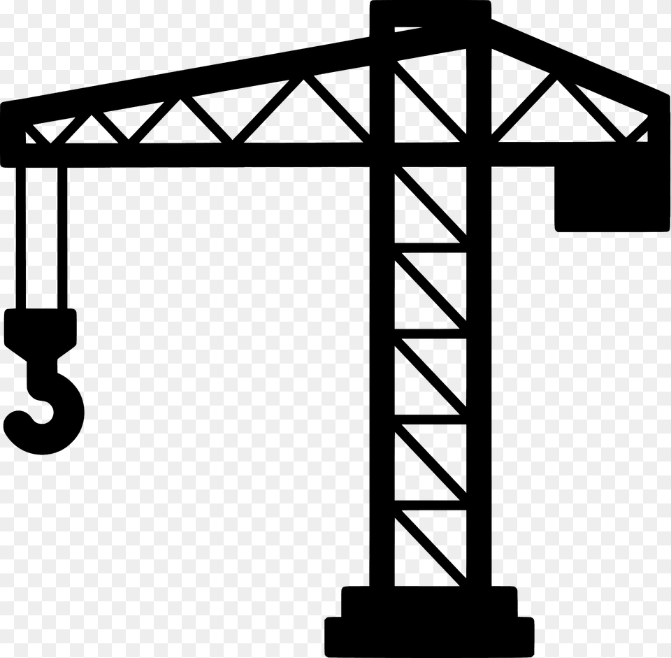 Crane Silhouette, Construction, Construction Crane, Cross, Symbol Free Png