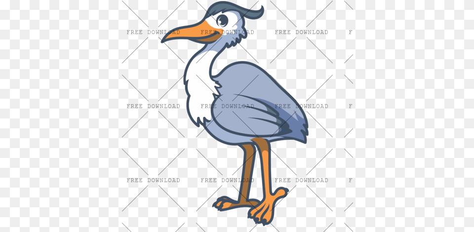Crane Stork Bird With Transparent Background Crane Bird Cartoon, Animal, Beak, Waterfowl, Crane Bird Png Image