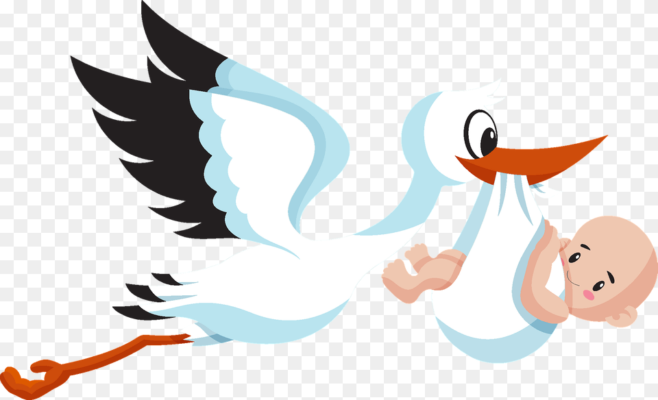 Crane With A Baby Clipart, Animal, Fish, Sea Life, Shark Free Png