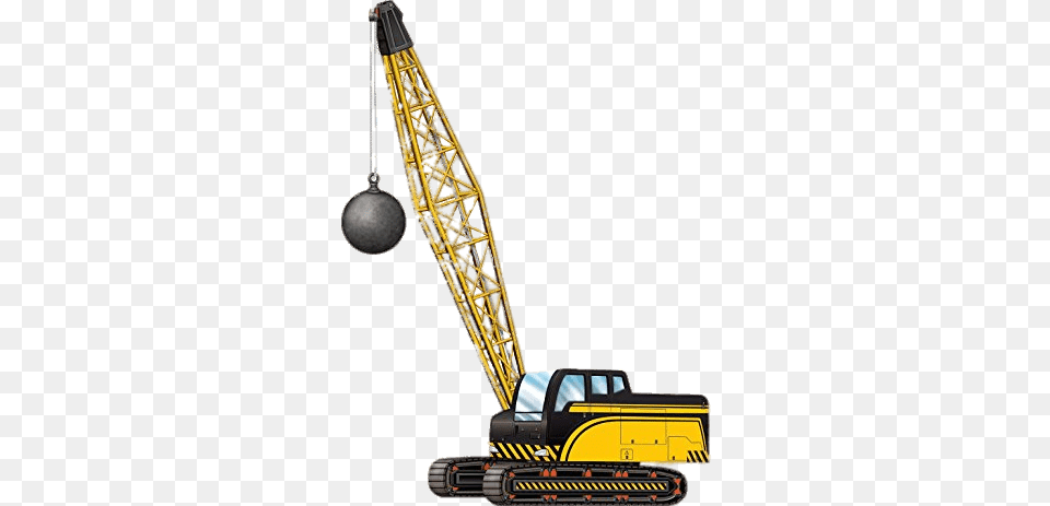 Crane With Wrecking Ball, Construction, Construction Crane, Accessories, Bulldozer Free Png