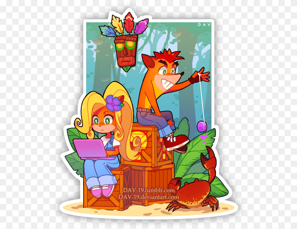 Crash Bandicoot And Coco Art, Book, Comics, Publication, Baby Png Image