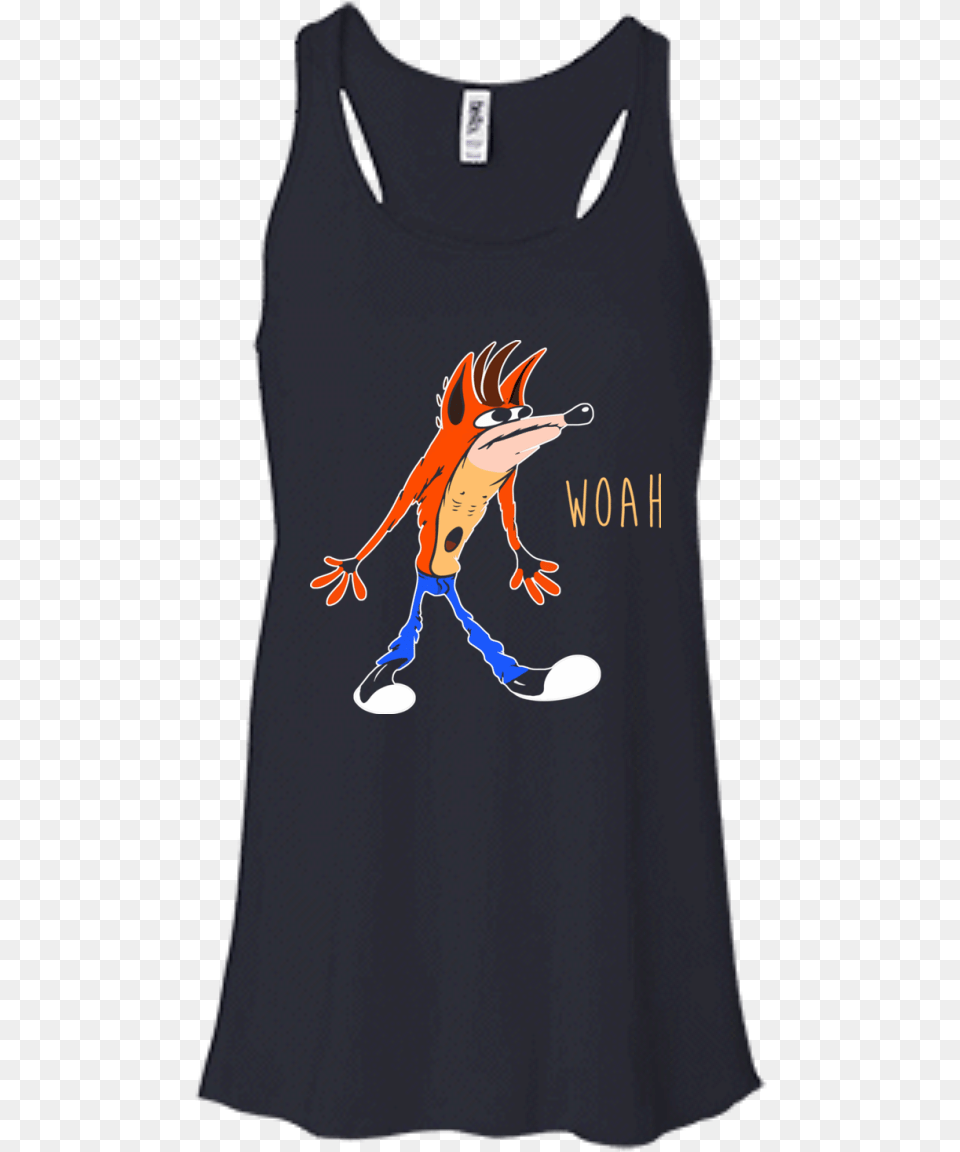 Crash Bandicoot Black Concert Tank Top, Clothing, Tank Top, Person Free Transparent Png