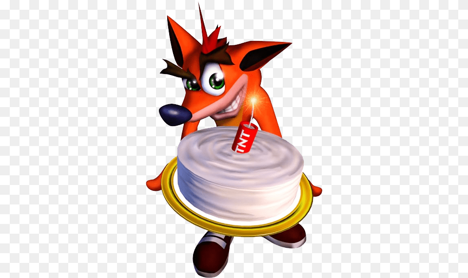 Crash Bandicoot Happy Birthday, Birthday Cake, Cake, Cream, Dessert Free Transparent Png