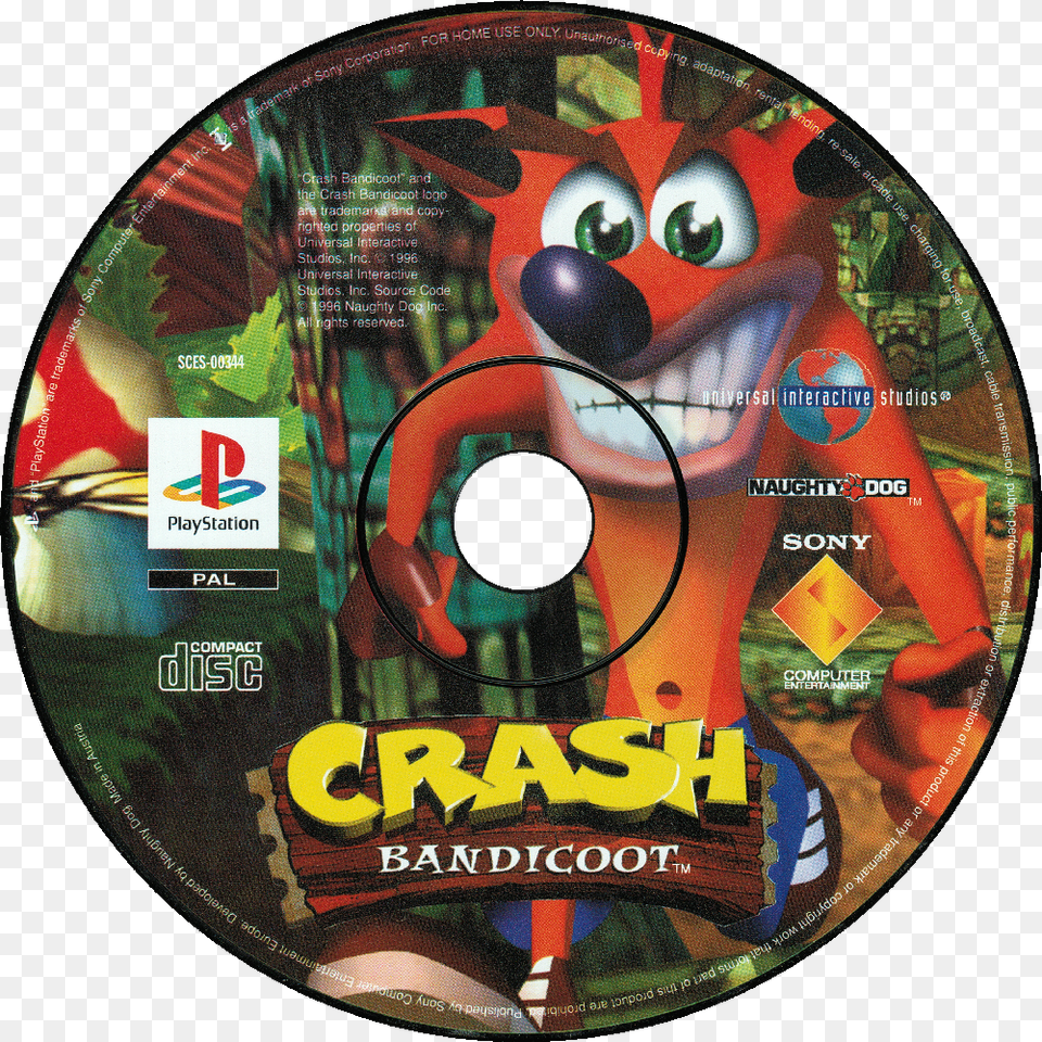 Crash Bandicoot Ps1 Disc, Disk, Dvd Free Png Download