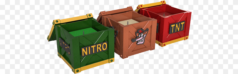 Crash Bandicoot Scented Candles, Box, Crate, Bulldozer, Machine Free Png