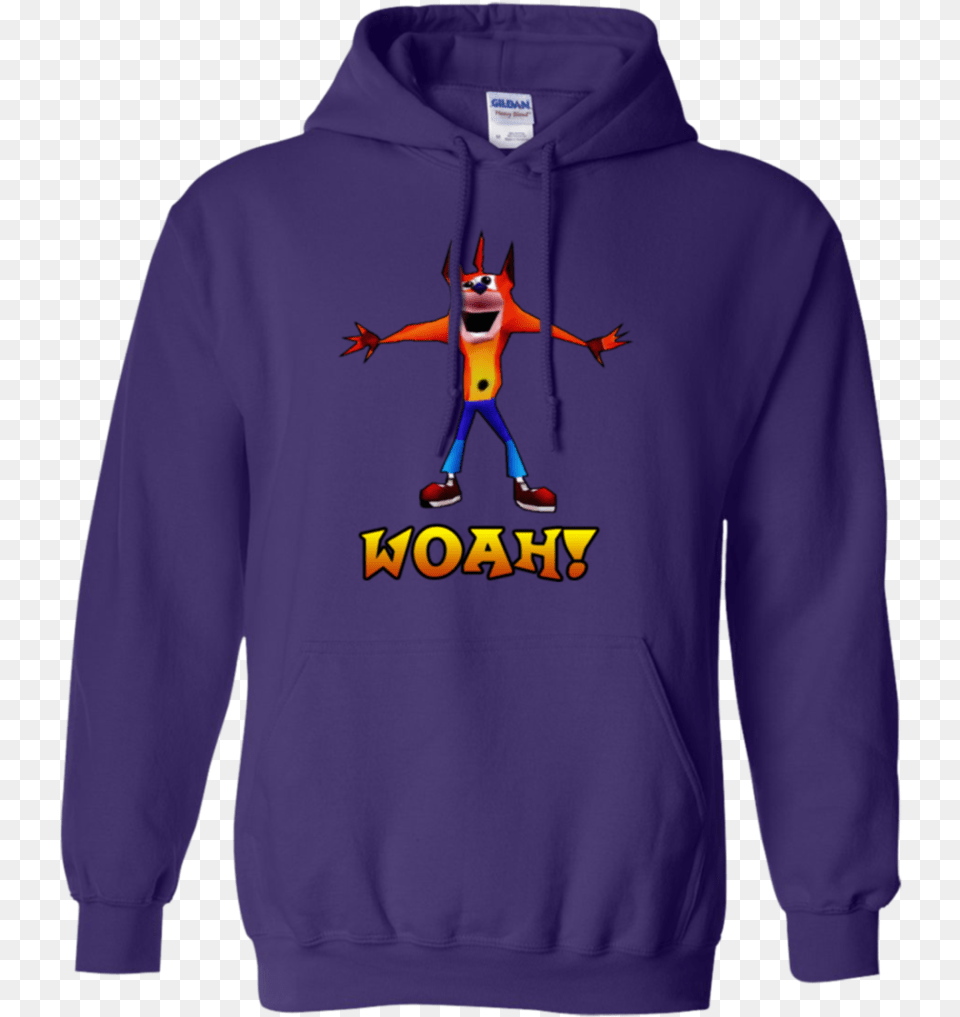 Crash Bandicoot Woah Hoodie, Clothing, Knitwear, Sweater, Sweatshirt Free Transparent Png
