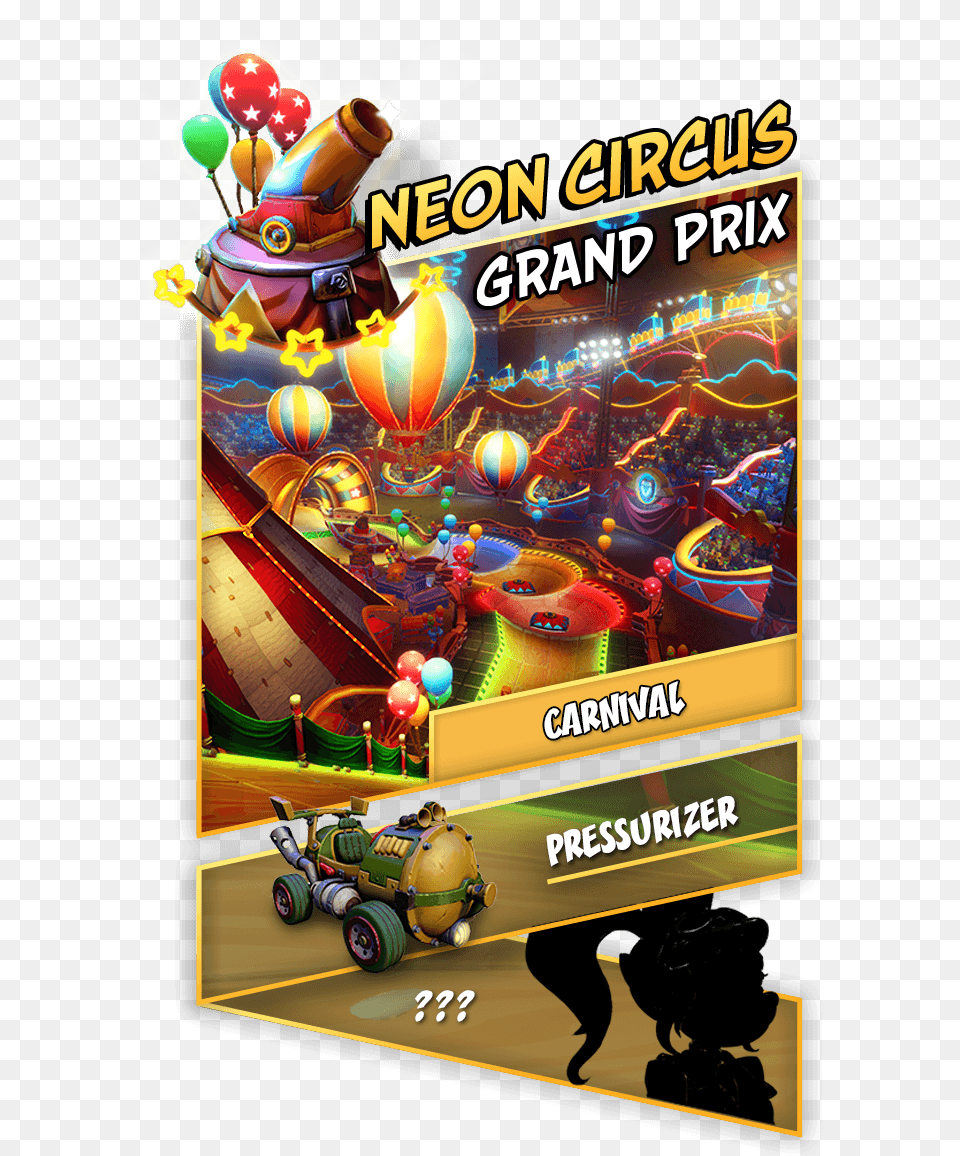 Crash Team Racing Nitro Fueled Grand Prix Neon Circus, Machine, Wheel, Balloon, Toy Free Transparent Png