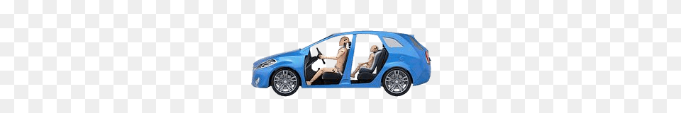Crash Test Dummies In Blue Car, Vehicle, Transportation, Person, Wheel Png Image