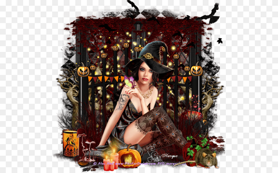 Cration Halloween De Maryse 31 31 Octobre Poster, Woman, Adult, Tattoo, Skin Png Image