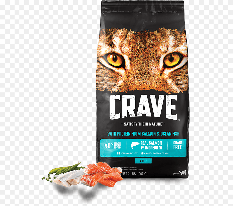 Crave With Protein From Salmon Ocean Fish, Advertisement, Poster, Animal, Mammal Free Transparent Png