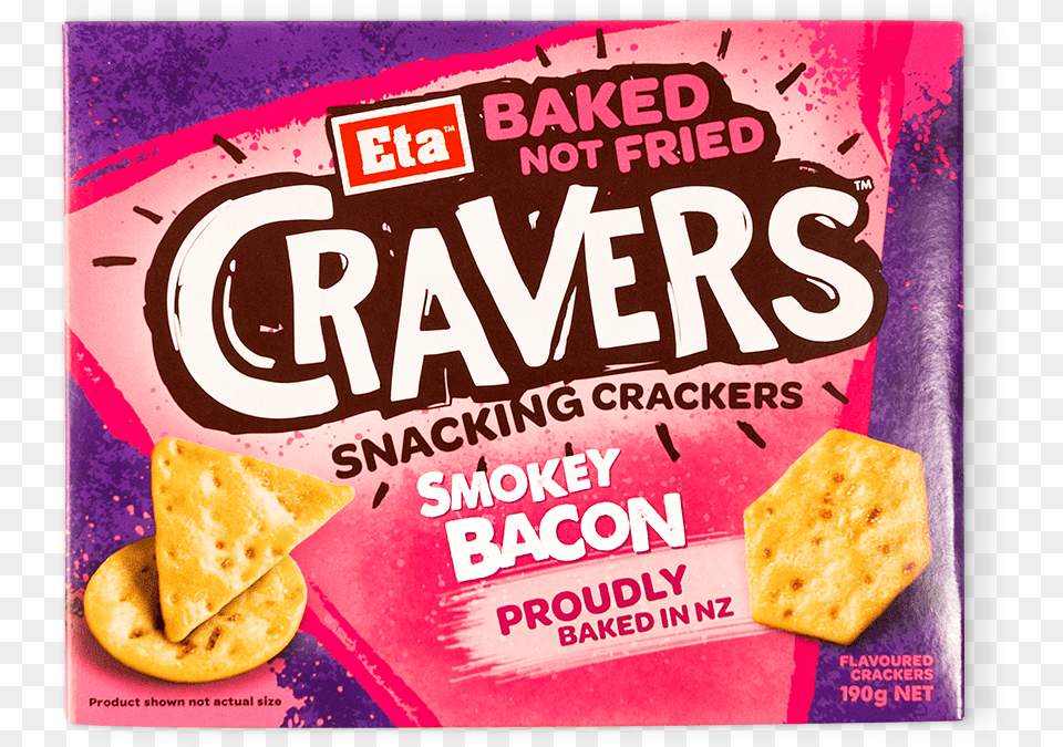 Cravers Smokey Bacon, Bread, Cracker, Food, Advertisement Png
