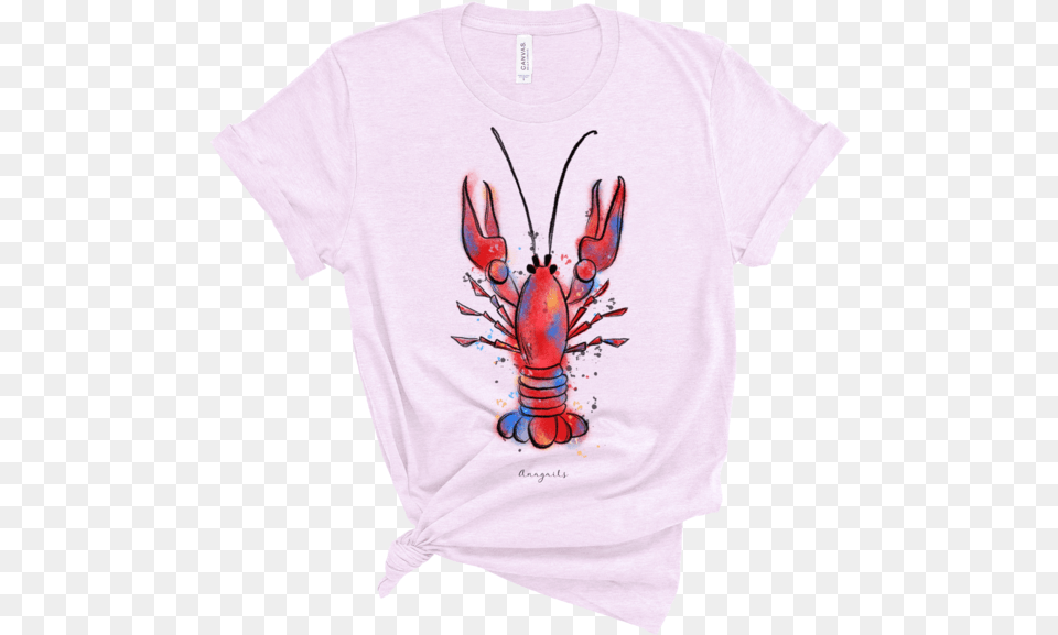 Crawfish Watercolor Clipart Crawfish Watercolor, T-shirt, Clothing, Seafood, Sea Life Free Transparent Png