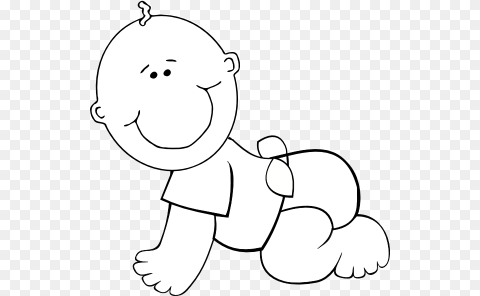 Crawling Baby Boy Outline Clip Art For Web, Face, Head, Person Png Image
