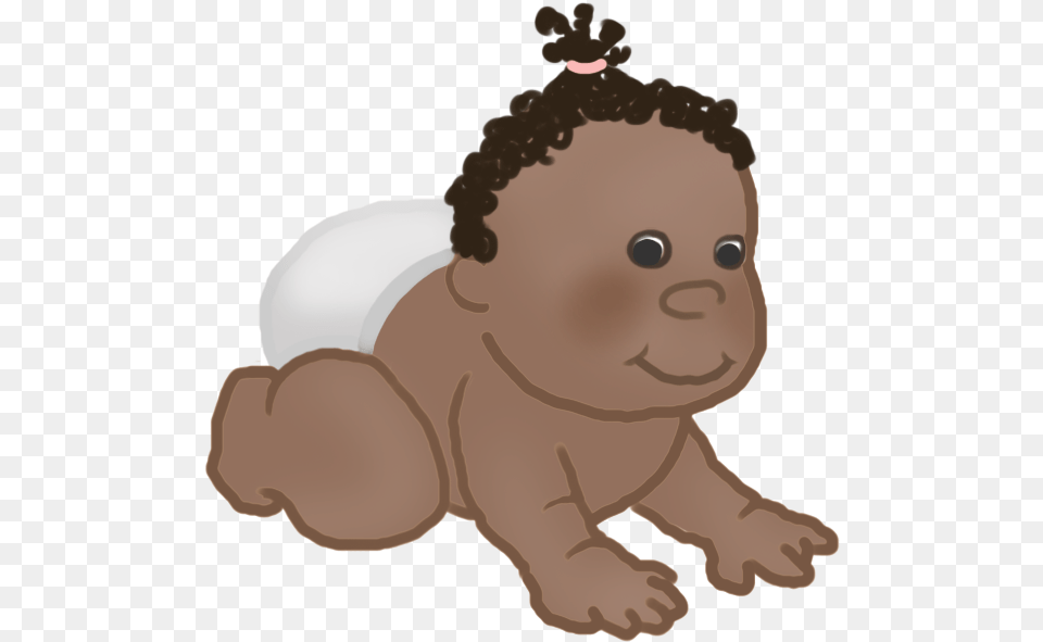Crawling Baby Clipart Dark Curls Cartoon, Person, Face, Head Free Png Download
