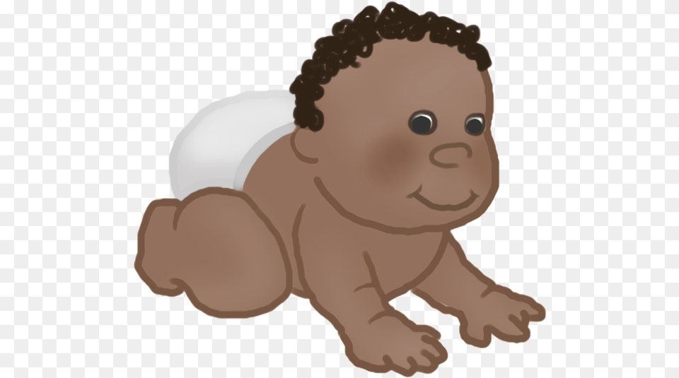 Crawling Baby Clipart With Curls Tiny Baby Clipart, Person, Face, Head Png