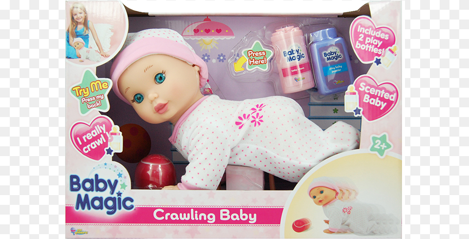 Crawling Baby Doll, Person, Toy, Female, Girl Png