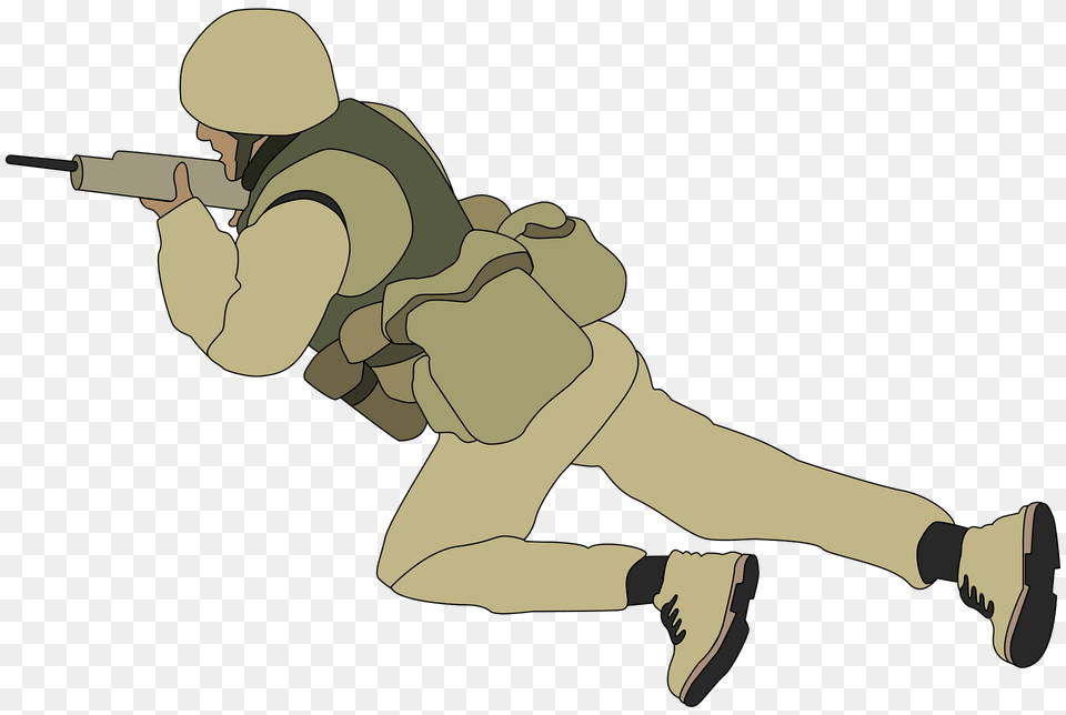 Crawling Soldier Clipart, Person, Face, Head, Gun Png
