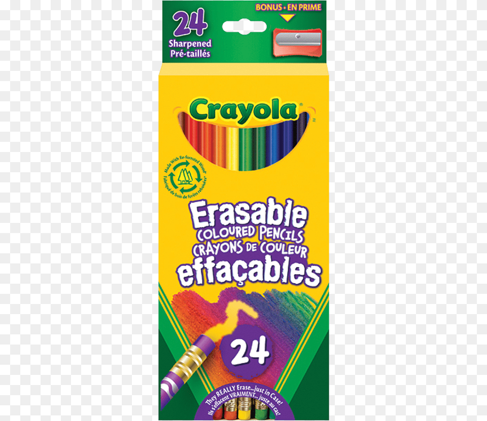 Crayola 24 Erasable Coloured Pencils, Marker, Crayon, Can, Tin Free Png Download
