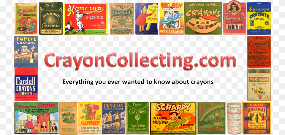 Crayon Collecting Banner Image Vintage Crayons, Advertisement, Poster, Person Free Transparent Png