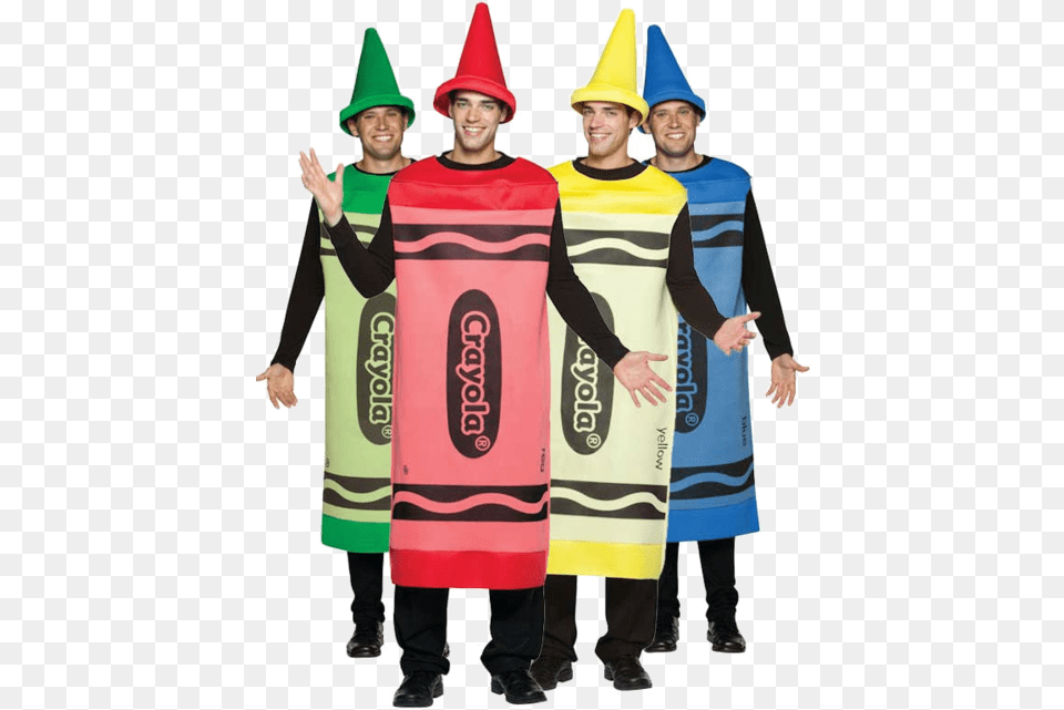 Crayon Group Halloween Costume, Hat, Clothing, Person, Man Free Transparent Png