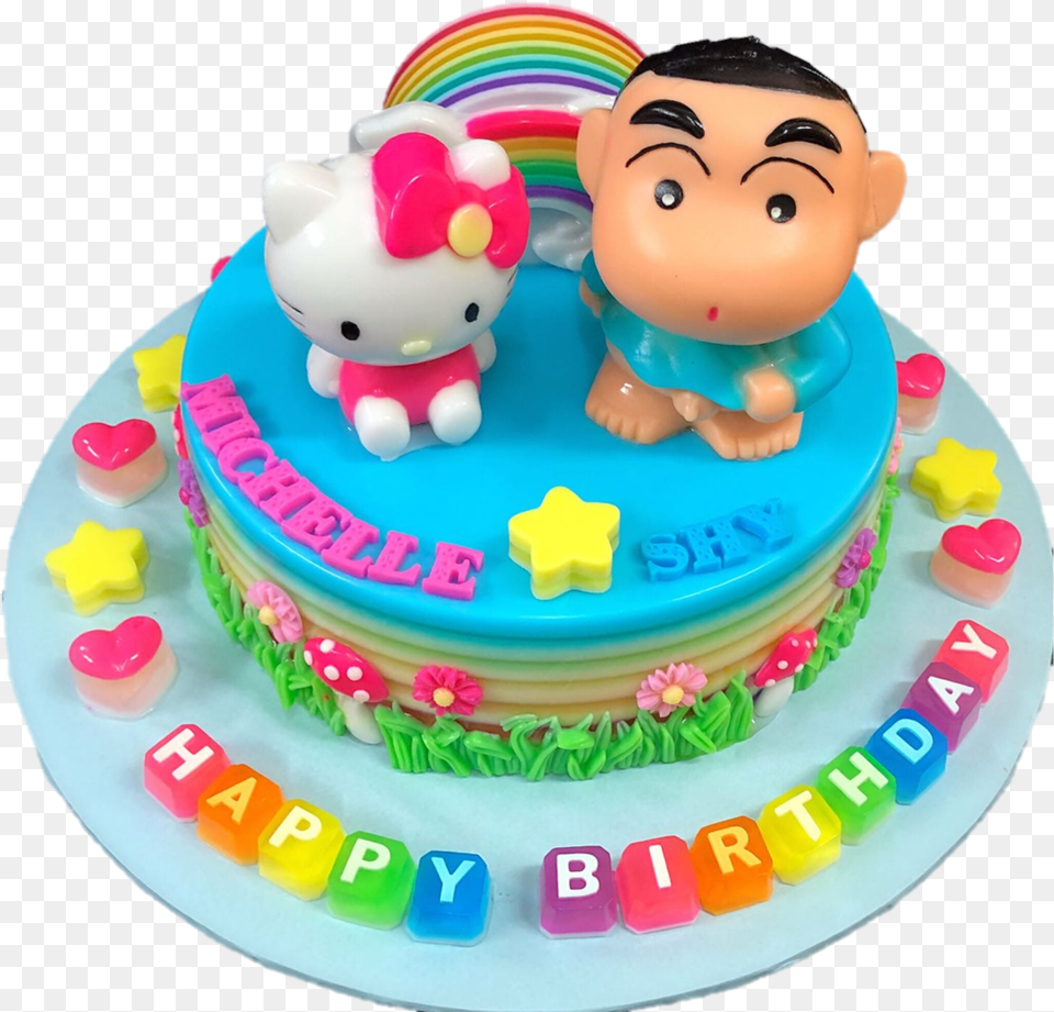 Crayon Shin Chan Download Birthday Cake, Birthday Cake, Cream, Dessert, Food Free Transparent Png